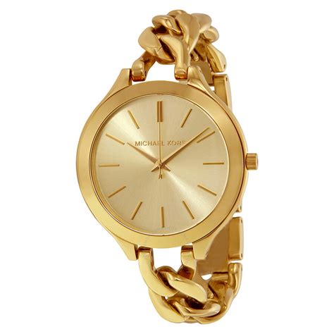 michael kors ladies gold slim runway watch mk3222